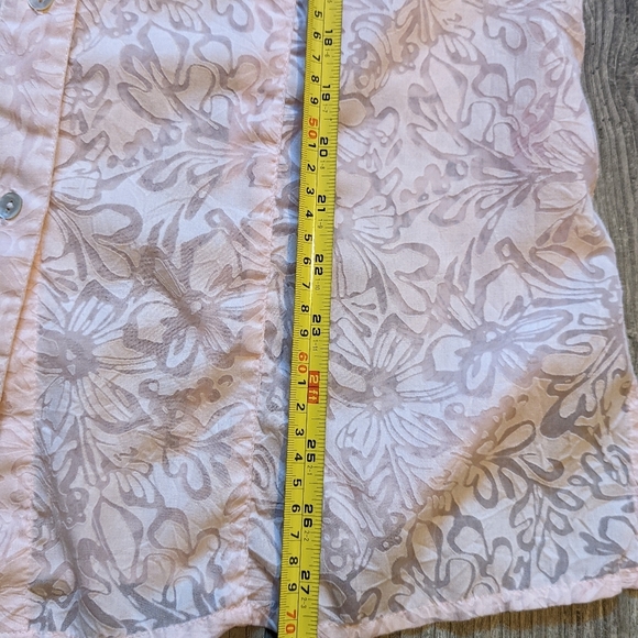 Ruby Rd Floral Button Down Pink Semi Sheer womens 16 - Picture 5 of 7